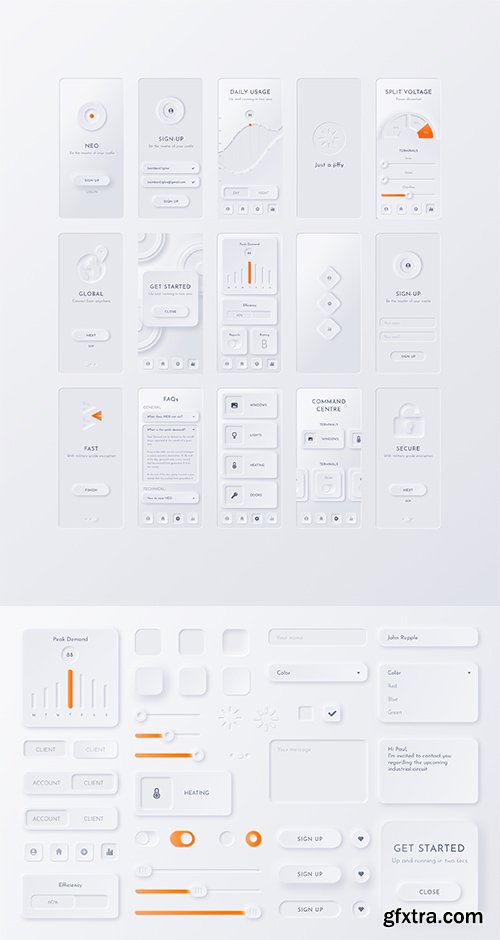 Neumorphic Soft UI Kit - NEU