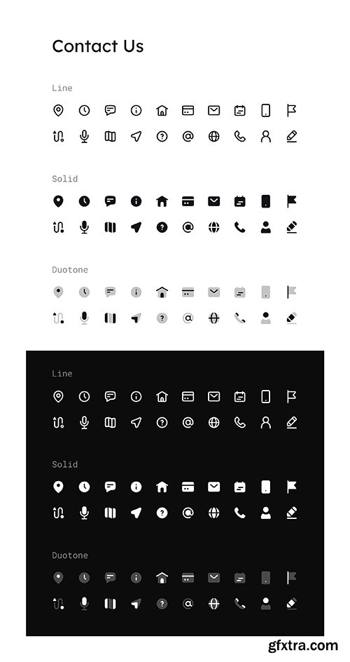 Contact Us Icon Set