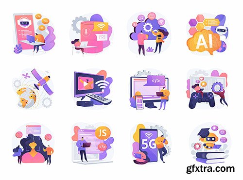 Technology vector illustration kit Technology vector illustration kit