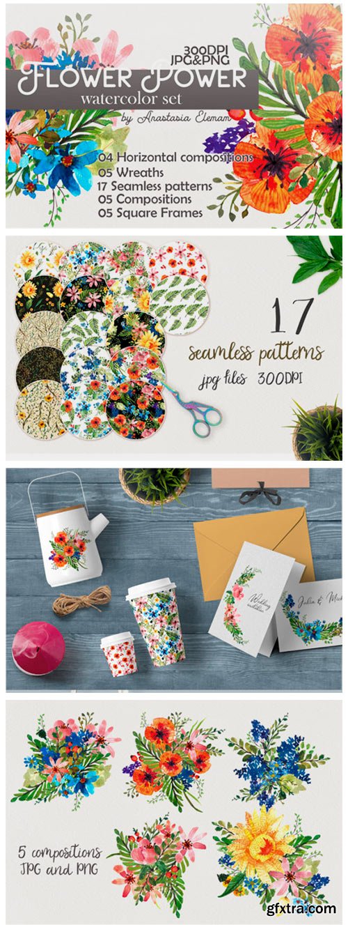 Flower Power Watercolor Pack Set 2982751 Flower Power Watercolor Pack Set 2982751