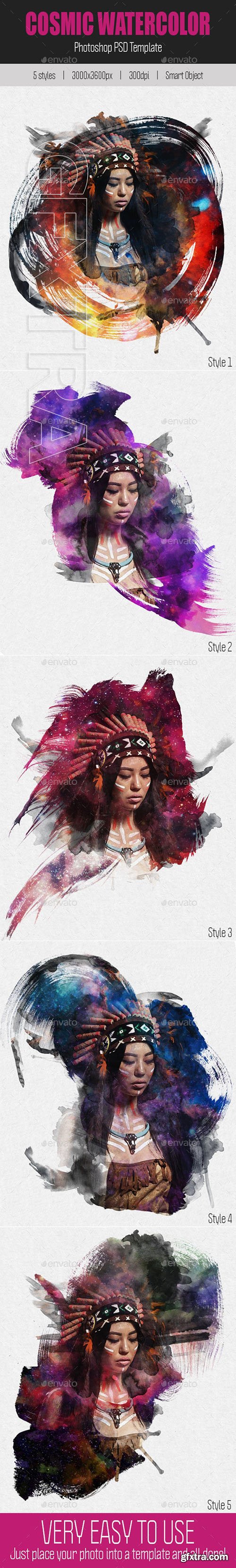 GraphicRiver - Cosmic Watercolor PSD Template 25444212