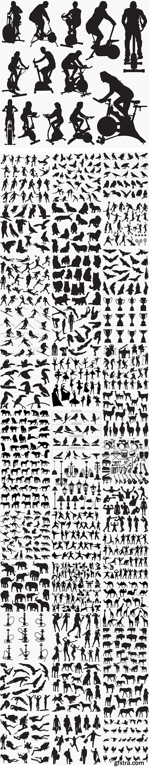 38 Set in 1 Bundle - Vector Black Silhouettes