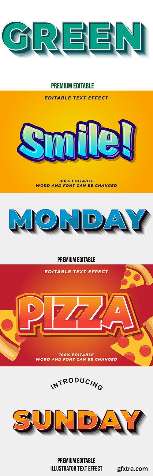 Editable font effect text collection illustration 28
