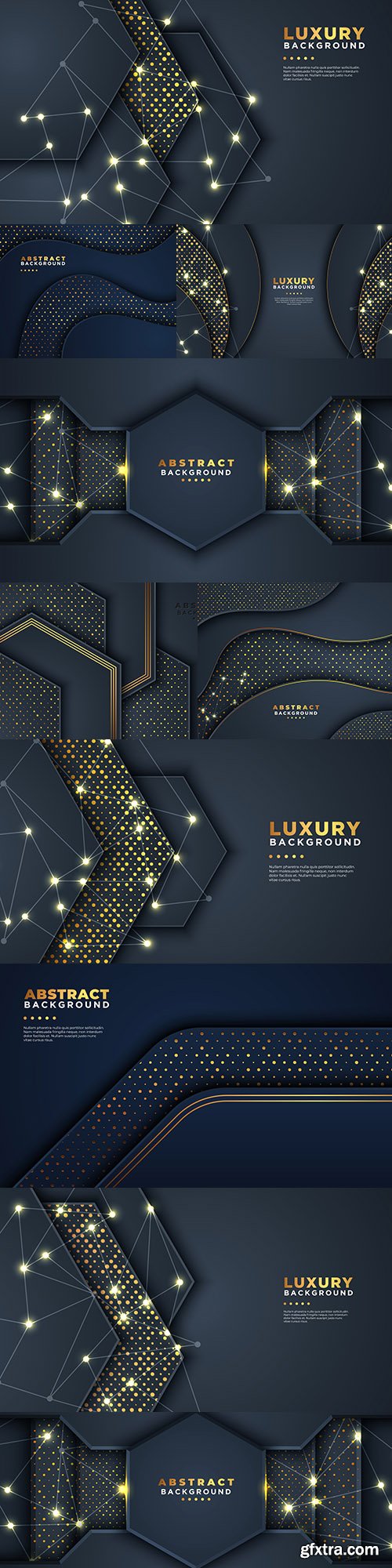 Dark abstract background and golden sparkles design
