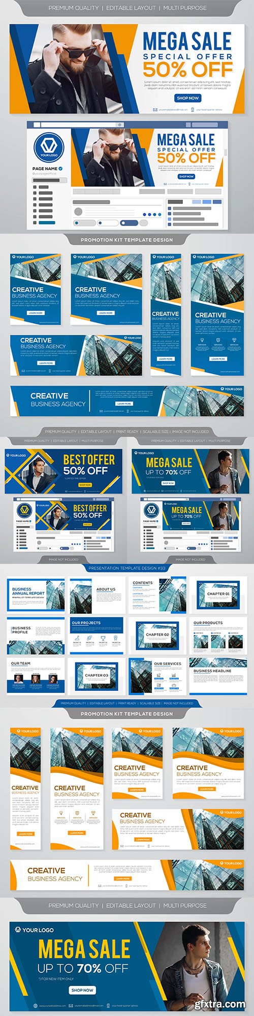 Presentation business and mega sale social media
