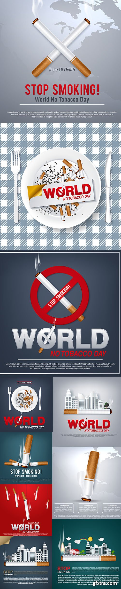 World NO Tobacco Day Concept Stop Smoking 10xEPS