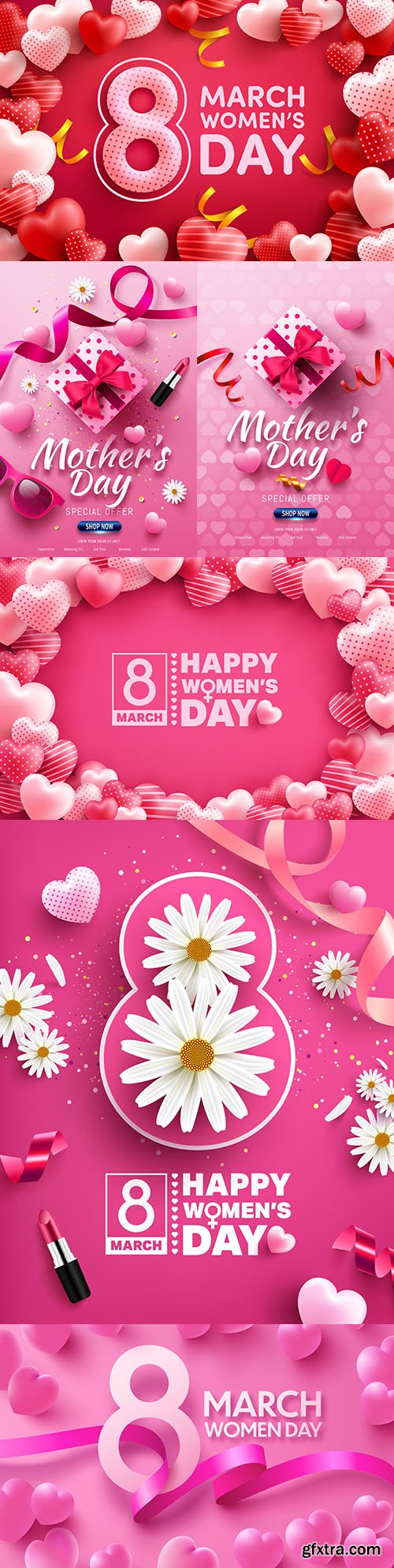March 8 Women's day sale gift design banner
