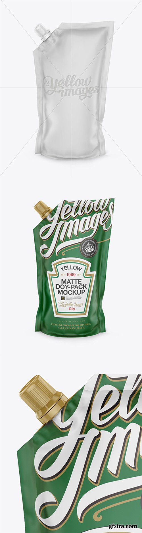 Matte Doy-Pack With Side Cap Mockup - Front View 14552