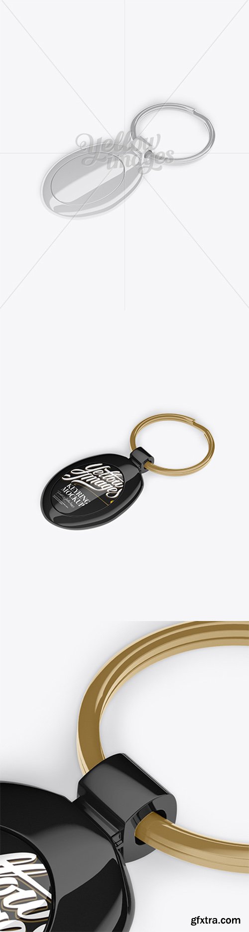 Glossy Keyring Mockup - Halfside View (High-Angle Shot) 15106