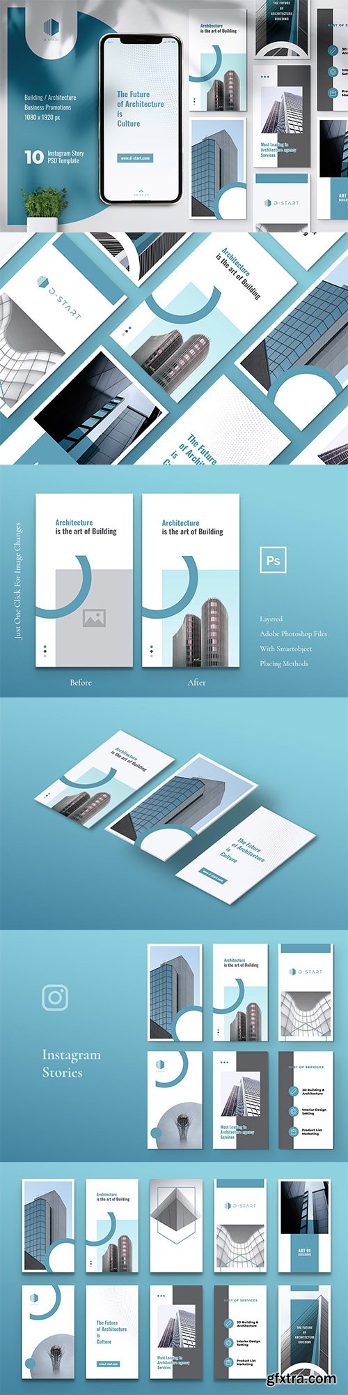 THE START Architecture Instagram Stories, Instagram & Facebook Post, Pinterest Template