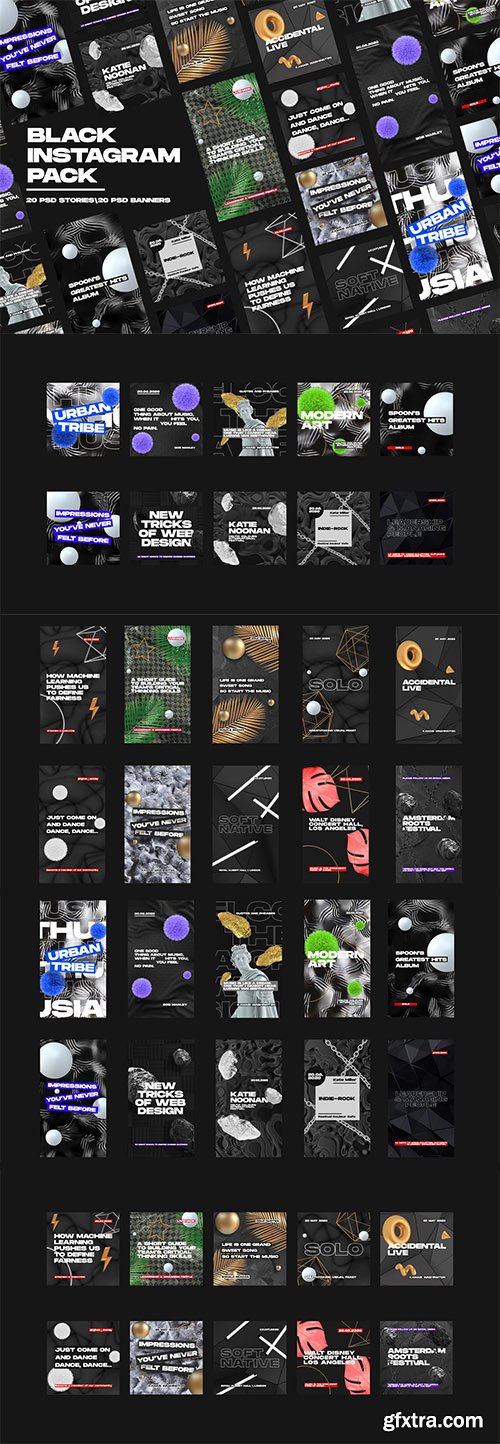 Black Instagram Pack Black Instagram Pack