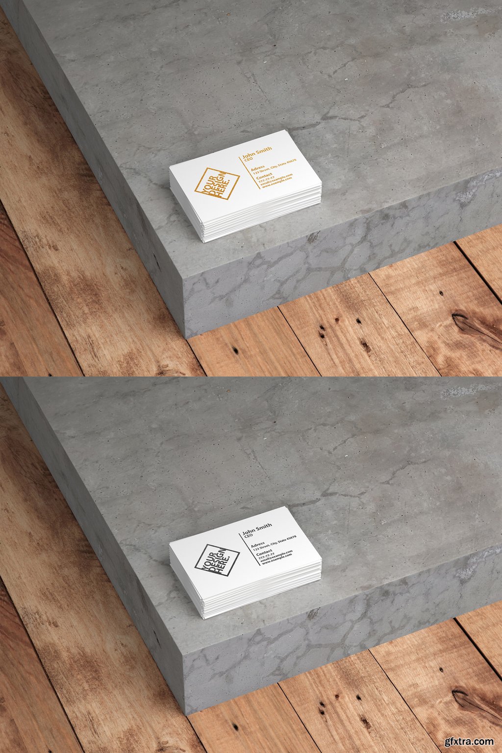Stack of White Business Cards Mockup on Concrete Background 324647367