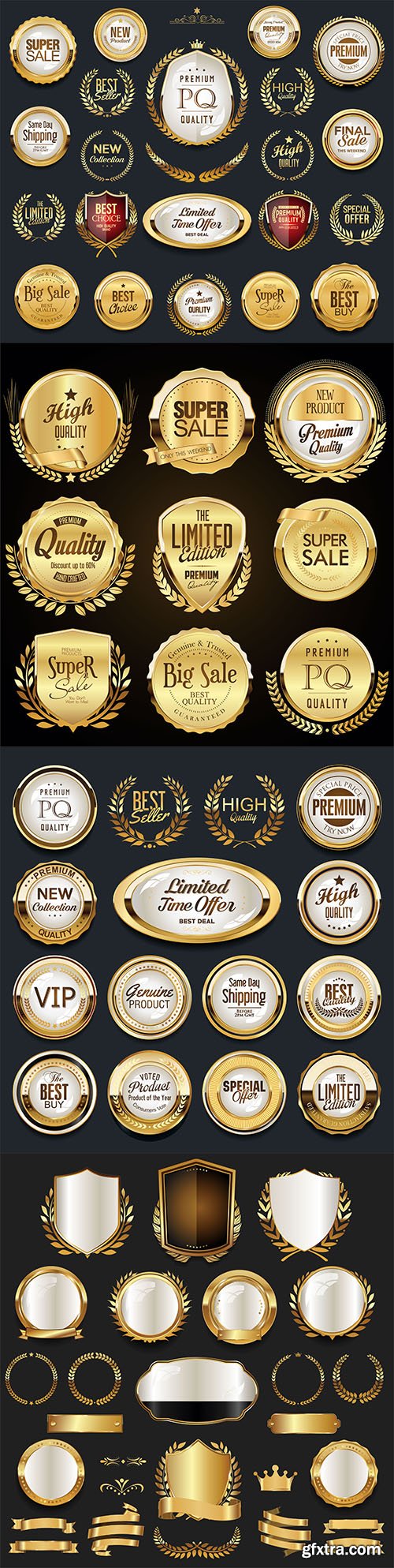 Luxury premium gold badges and labels collection 3

