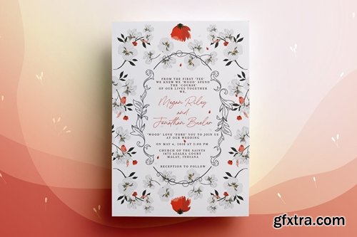 Ornamental Vintage Wedding Invitation Card