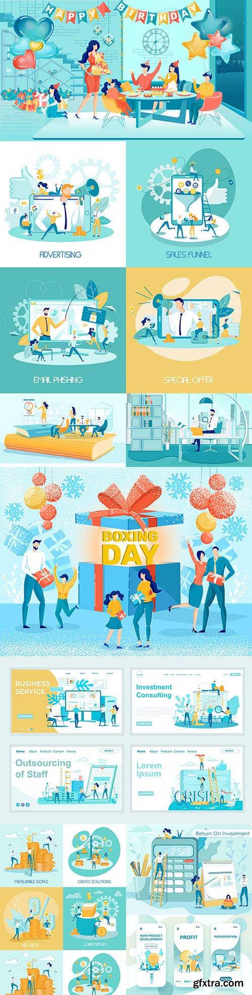 Gift day and selling flat banner for social media
