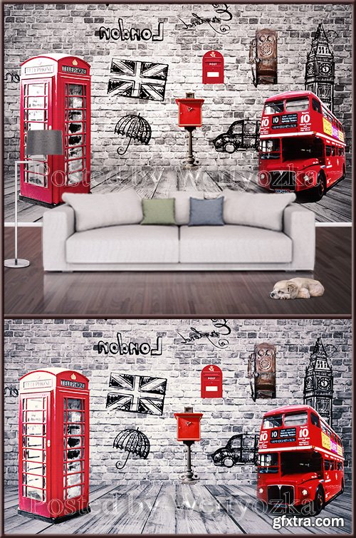3D psd background wall London