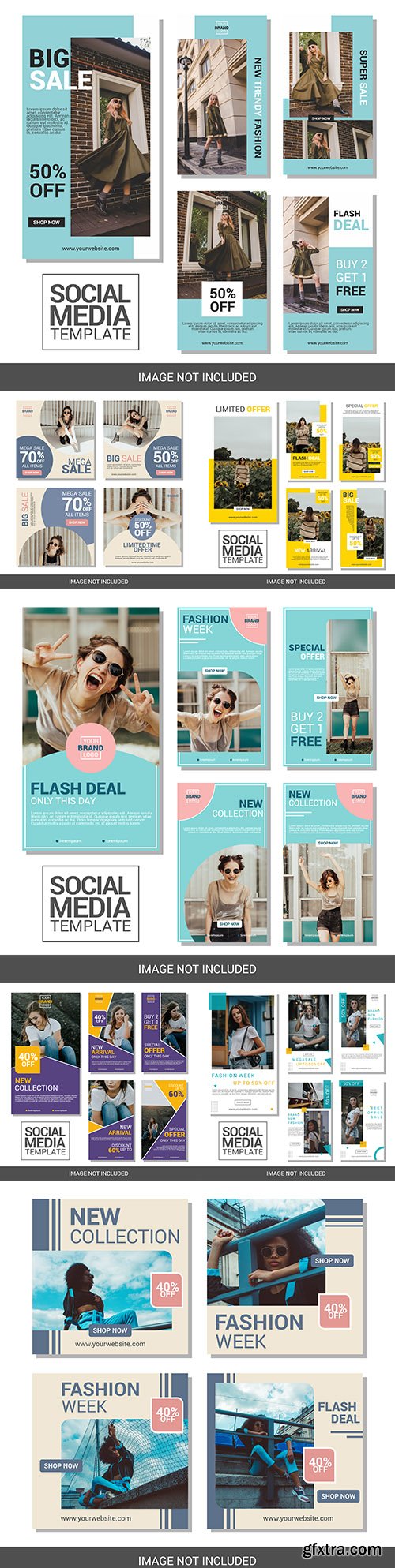 Social story collections instagram and banner design template
