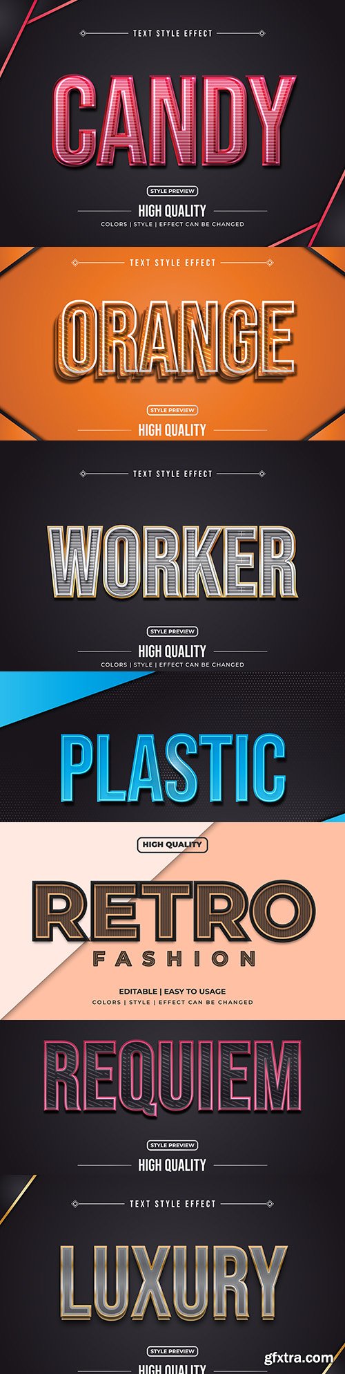 Editable font effect text collection illustration 30