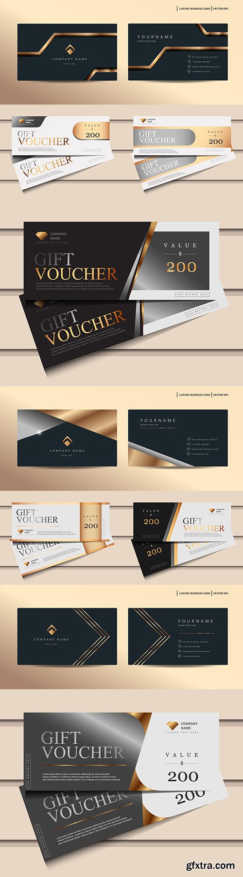 Gift voucher and luxury business card design
