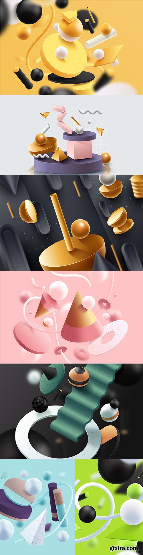 Dynamic geometric shapes 3d background design 
