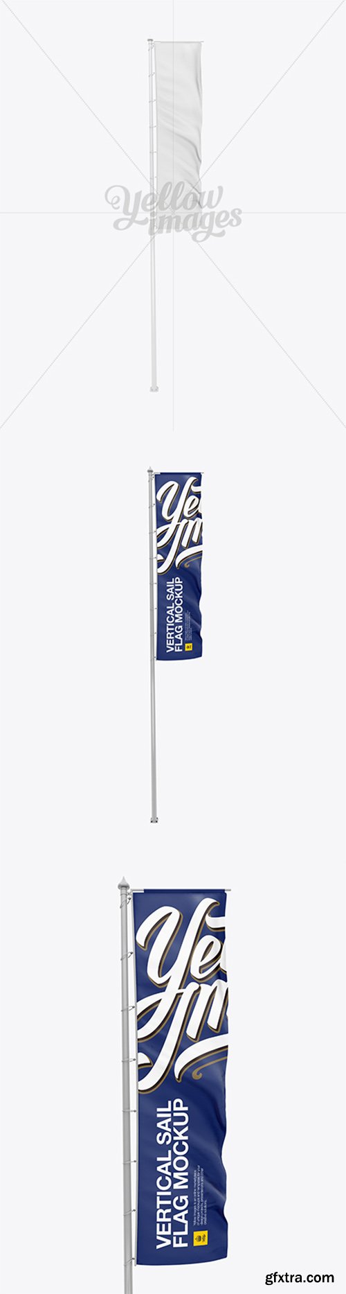 Vertical Sail Flag Mockup 16993