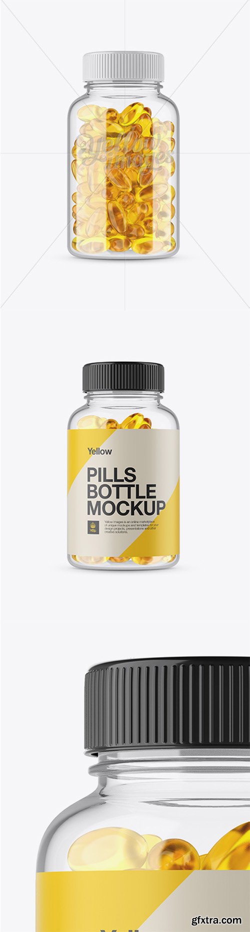 Clear Plastic Fish Oil Bottle Mockup - Front View 18273