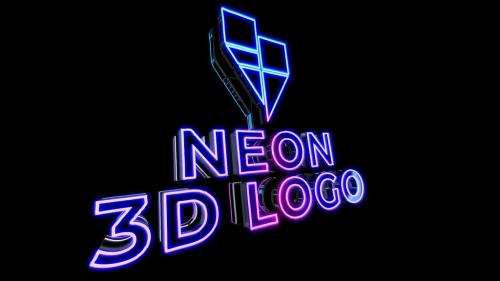 Neon 3D Logo Reveal - 13060431