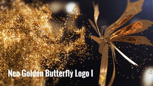 Neo Golden Butterfly Logo I - 12897761