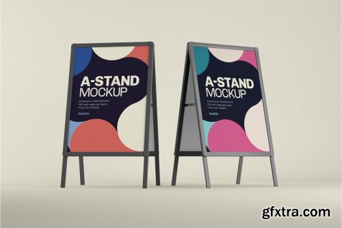 CreativeMarket - Advertising A-Stand Mockup Set 4430491