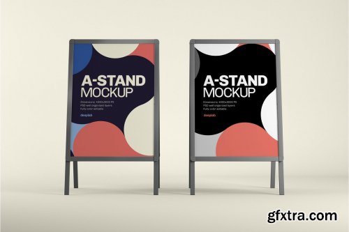 CreativeMarket - Advertising A-Stand Mockup Set 4430491