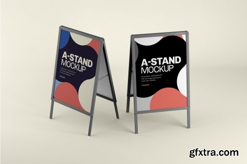 CreativeMarket - Advertising A-Stand Mockup Set 4430491
