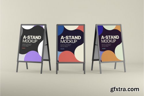 CreativeMarket - Advertising A-Stand Mockup Set 4430491
