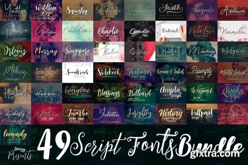 49 Script Fonts Bundle