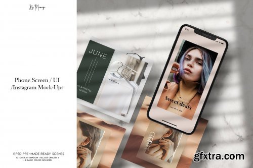 CreativeMarket - Phone Screen / UI / Instagram Mockup 4434578
