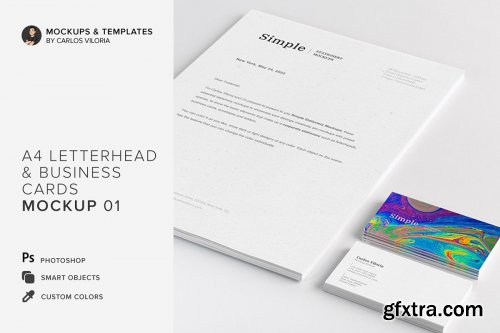 A4 and Business Cards Mockup 01 3807598
