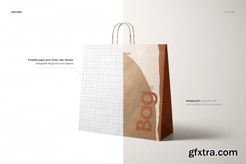 CreativeMarket - Kraft Shopping Paper Bag 4 Mockup 4559710