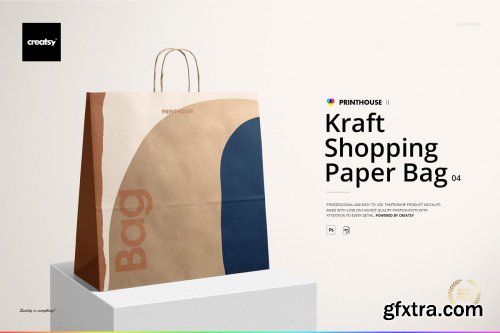 CreativeMarket - Kraft Shopping Paper Bag 4 Mockup 4559710