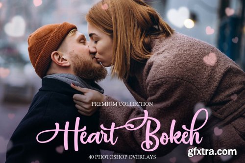 CreativeMarket - Heart Bokeh Photoshop Overlays 4548364
