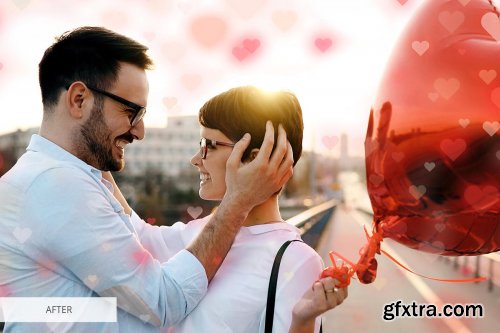 CreativeMarket - Heart Bokeh Photoshop Overlays 4548364