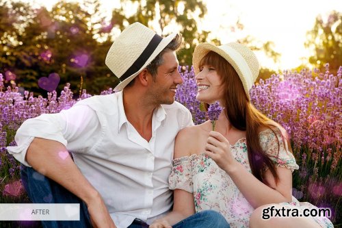 CreativeMarket - Heart Bokeh Photoshop Overlays 4548364