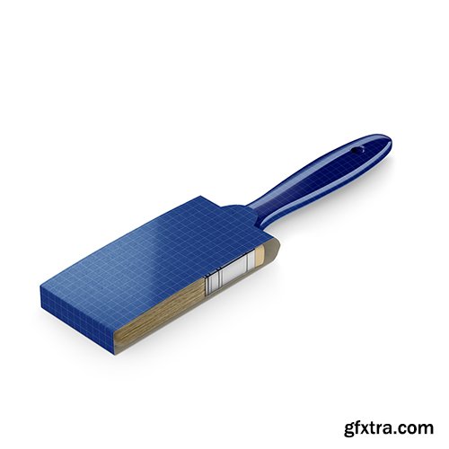 Brush With Wooden Grip Kraft Label Half Side High Angle 34247 