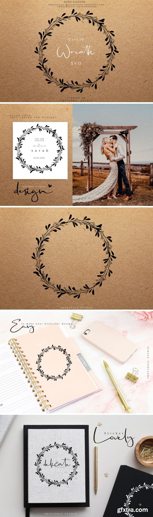 Circle Wreath Cut File Clip Art 3038880