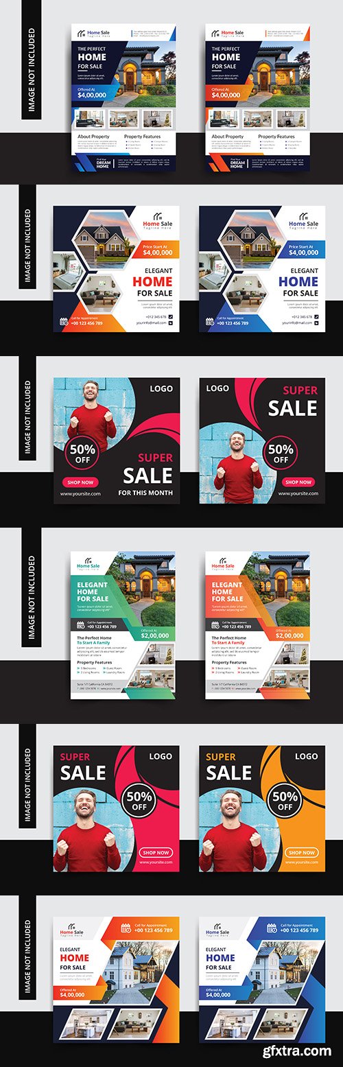 Elegant house and super sale design template
