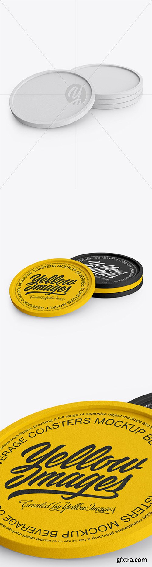 Four Textured Beverage Coasters Mockup 34641