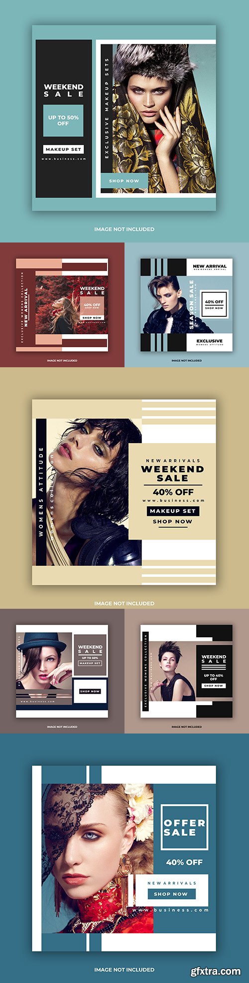 Creative colorful social media message template 
