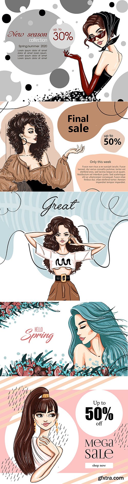 Fashion woman with accessories sale banner
