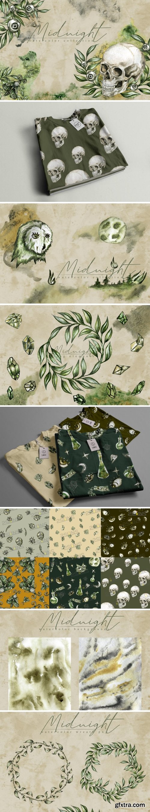 Midnight Watercolor Illustration 3041167