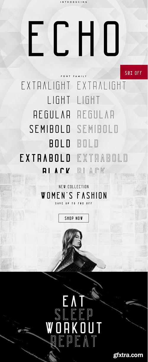 Echo 14 Font Family + Bonus Echo 14 Font Family + Bonus