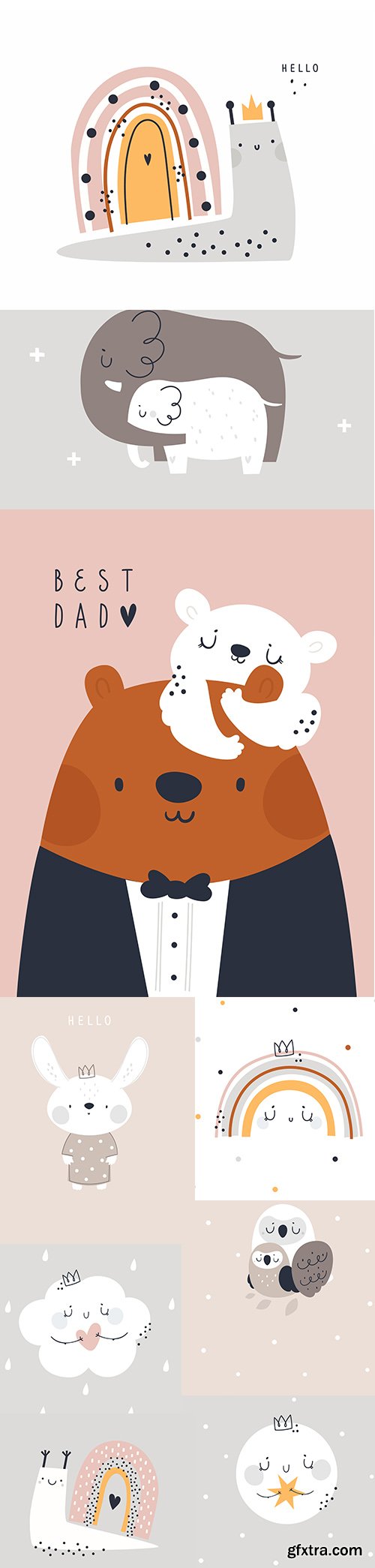 Cute Childish Print with Adorable Animal Cute Childish Print with Adorable Animal