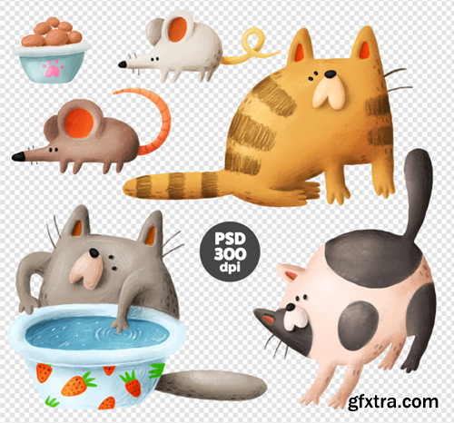 funny-cats-hand-drawn-clip-art_147671-154